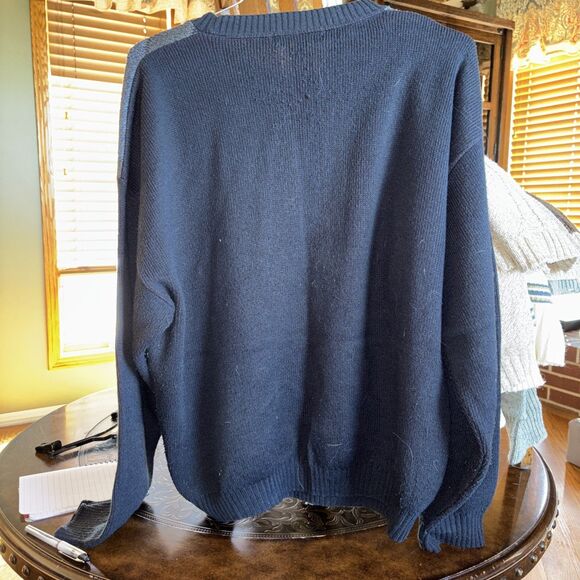VINTAGE 90s Liberty Sweater Mens Large Geometric Grandpa Sweater Cottage USA - Picture 5 of 6